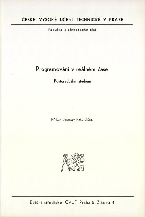 Programování v reálném čase : Postgrad. studium pro stud. fak. elektrotechn.