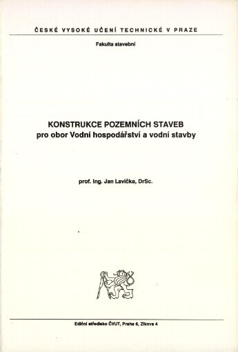 Konstrukce pozemních staveb pro obor Vodní hospodářství a vodní stavby: určeno pro stud. fak. stavební