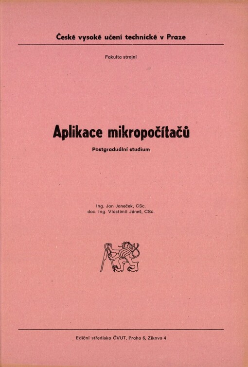 Aplikace mikropočítačů :postgraduální studium