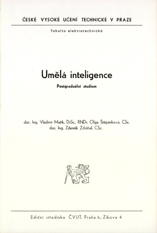 Umělá inteligence :Postgraduální studium pro stud. fak. elektrotechnické