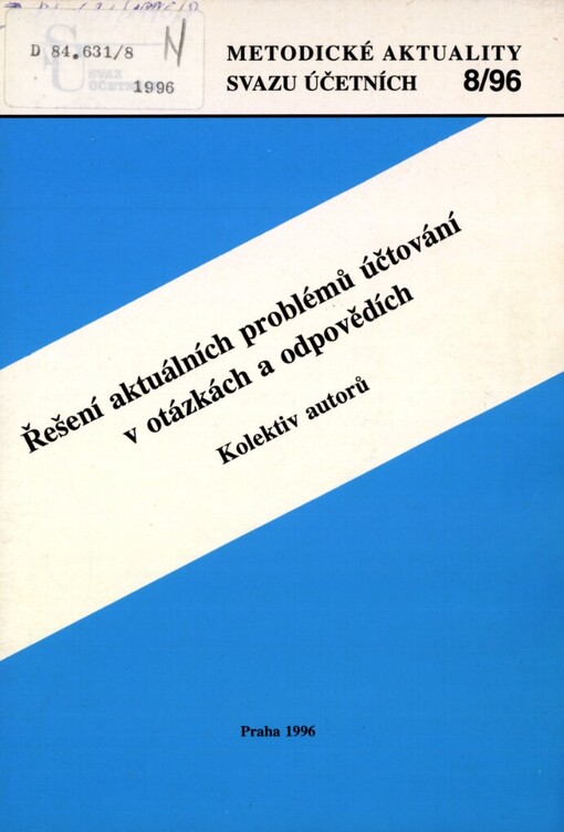 Řešení aktuálních problémů účtování v otázkách a odpovědích