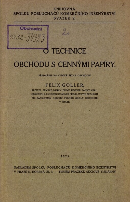 O technice obchodu s cennými papíry