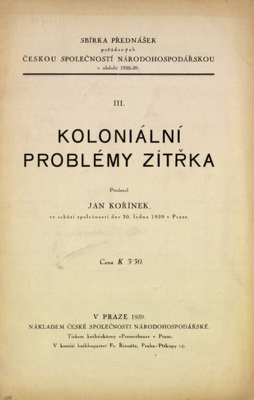 Koloniální problémy zítřka