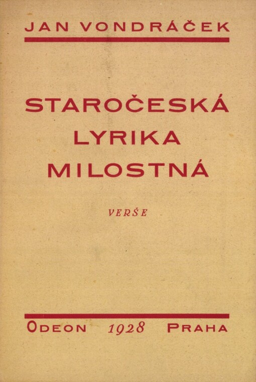 Staročeská lyrika milostná :verše