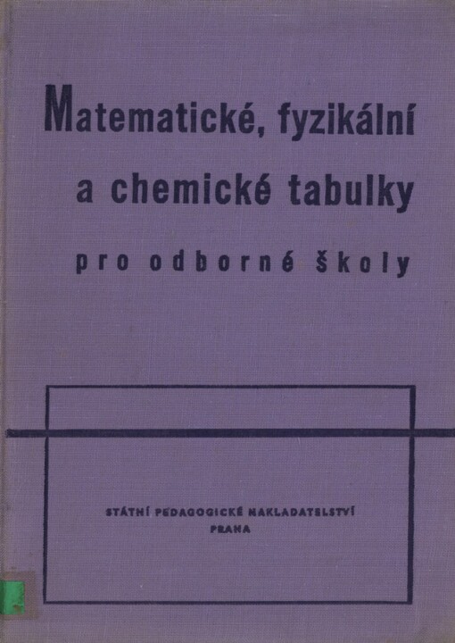 Matematické, fyzikální a chemické tabulky pro odborné školy