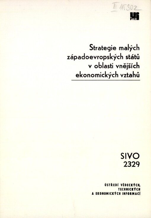 Strategie malých západoevropských států v oblasti vnějších ekonomických vztahů