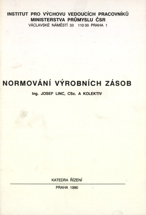 Normování výrobních zásob