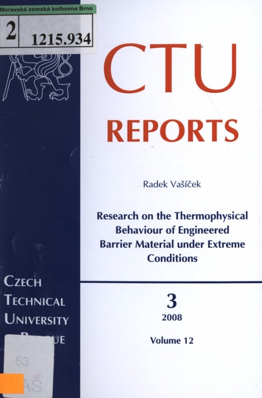 Research on the thermophysical behaviour of engineered barrier material under extreme conditions: doctoral thesis to obtain the academic title of 