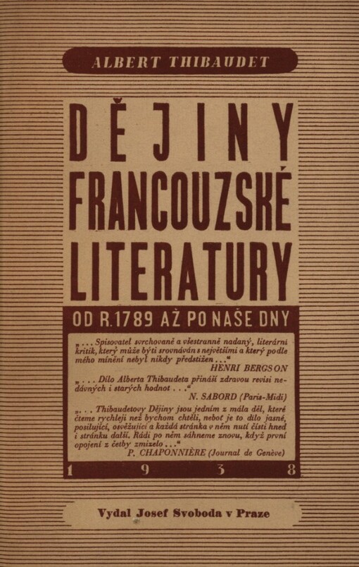 Dějiny francouzské literatury od r. 1789 až po naše dny