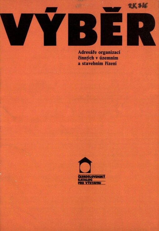 Výběr :Adresáře organizací činných v územním a stavebním řízení