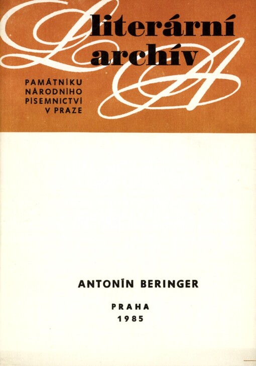 Antonín Beringer :(1888-1939) : písemná pozůstalost
