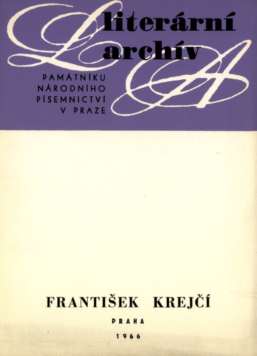 František Krejčí (1858-1934) :literární pozůstalost