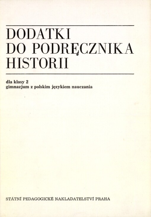 Dodatki do podręcznika historii dla klasy 2 gimnazjum z polskim językiem nauczania