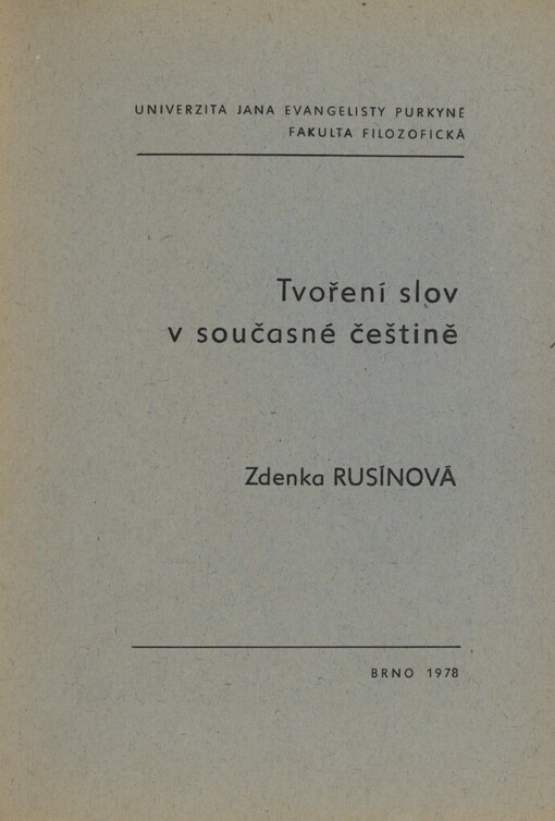 Tvoření slov v současné češtině