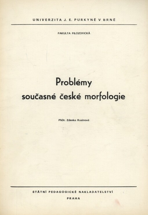 Problémy současné české morfologie