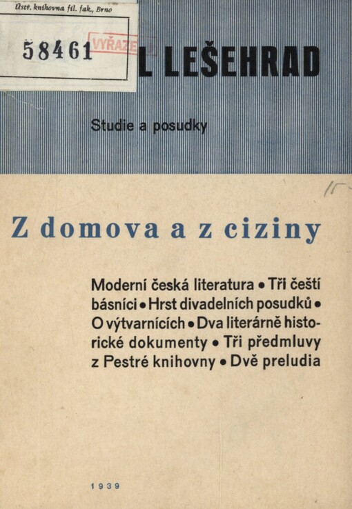 Z domova a z ciziny: studie a posudky z cyklu 