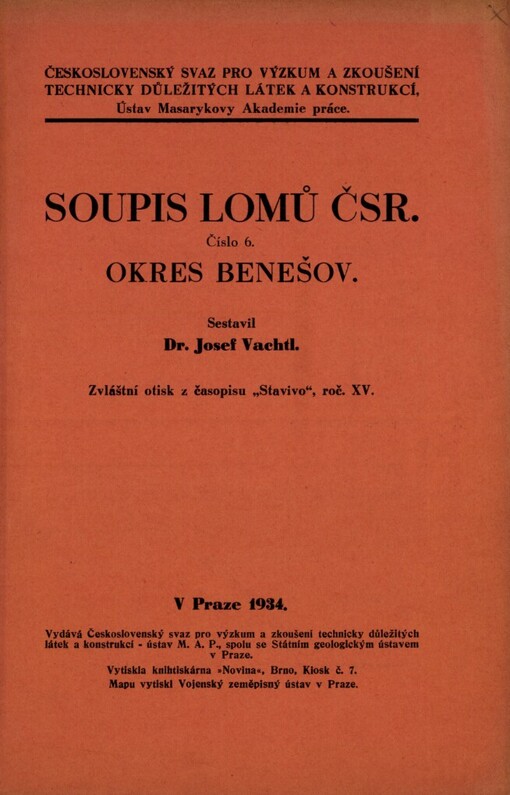 Soupis lomů ČSR.[Číslo 6],Okres Benešov