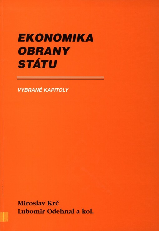 Ekonomika obrany státu :vybrané kapitoly