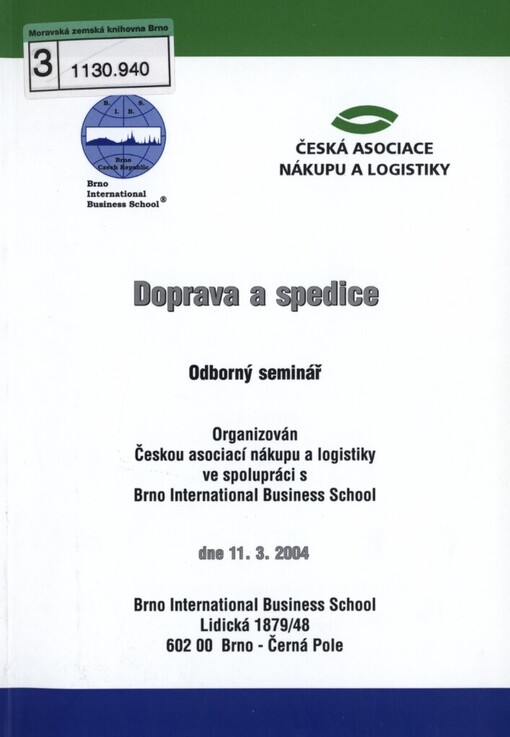 Doprava a spedice: odborný seminář dne 11.3.2004