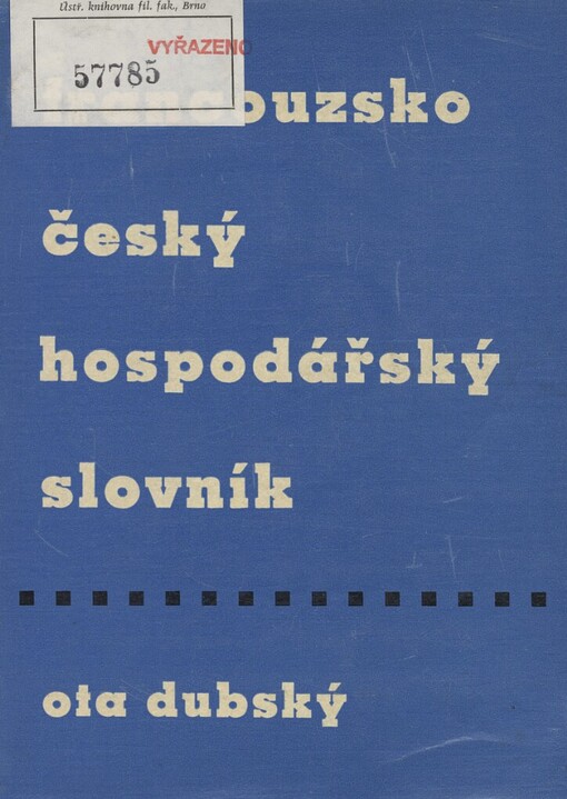 Francouzsko-český hospodářský slovník