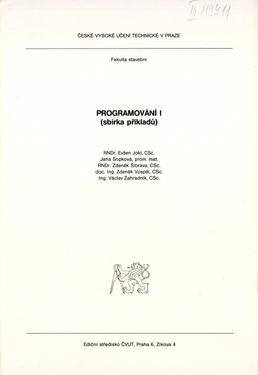 Programování I :(sbírka příkladů)