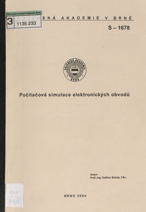 Počítačová simulace elektronických obvodů