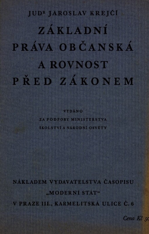 Základní práva občanská a rovnost před zákonem