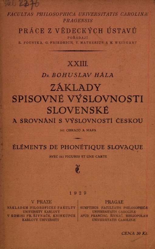 Základy spisovné výslovnosti slovenské a srovnání s výslovností českou