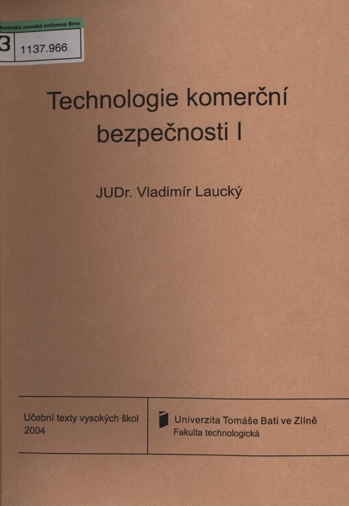 Technologie komereční [i.e. komerční] bezpečnosti I