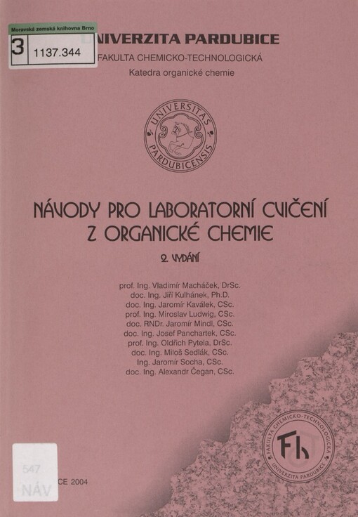 Návody pro laboratorní cvičení z organické chemie