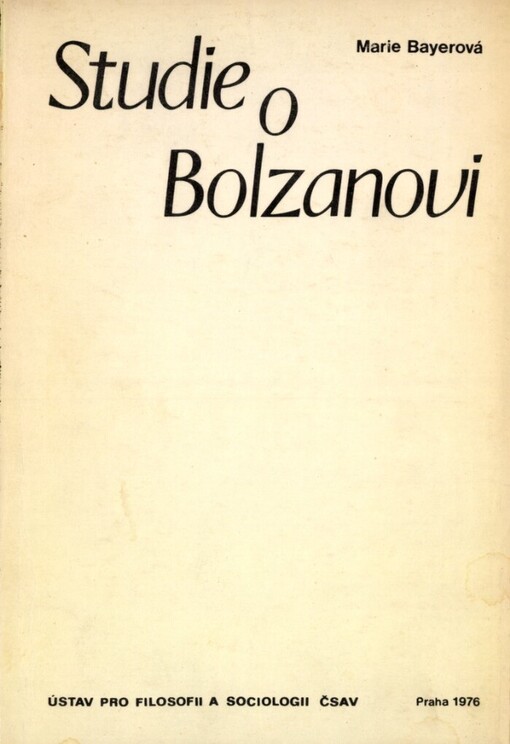 Studie o Bolzanovi