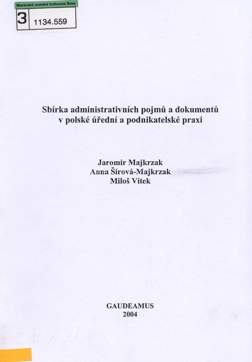 Sbírka administrativních pojmů a dokumentů v polské úřední a podnikatelské praxi
