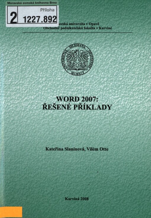 Word 2007 :řešené příklady