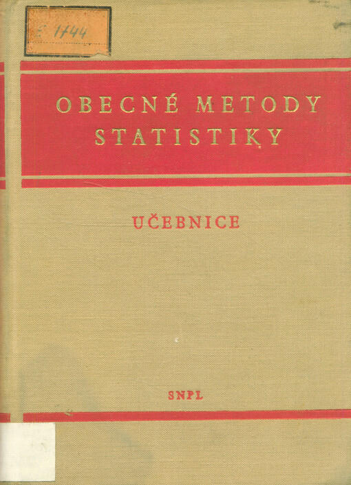 Obecné metody statistiky : Učebnice. 