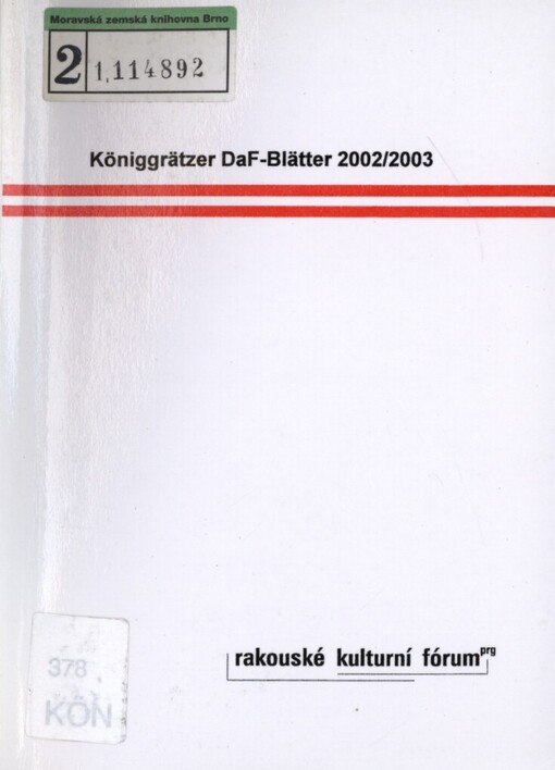Königgrätzer DaF-Blätter 2002/2003