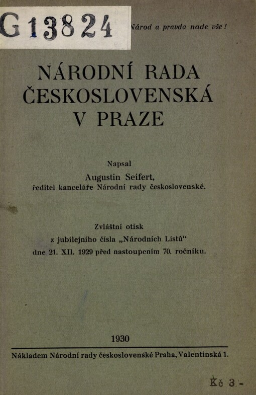 Národní rada československá v Praze