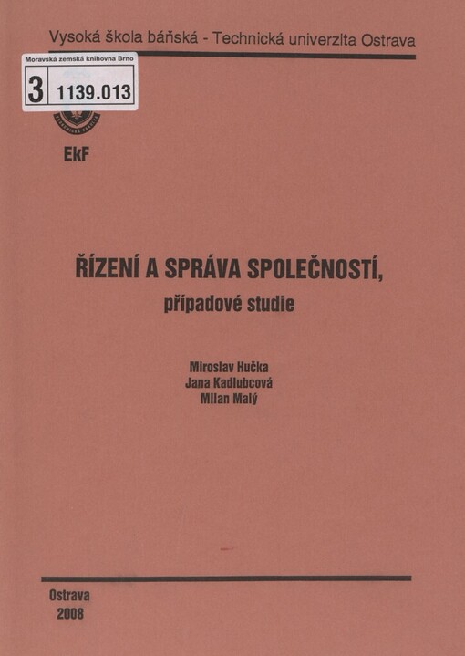 Řízení a správa společností: případové studie
