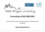 Proceedings of IAC-EMM 2014: International Academic Conference on Economics, Management and Marketing in Prague : [August 7th - 8th 2014 in Prague]