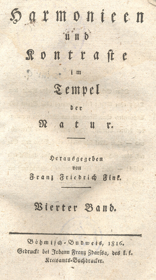 Harmonien und kontraste im Tempel der Natur. : vierter Band