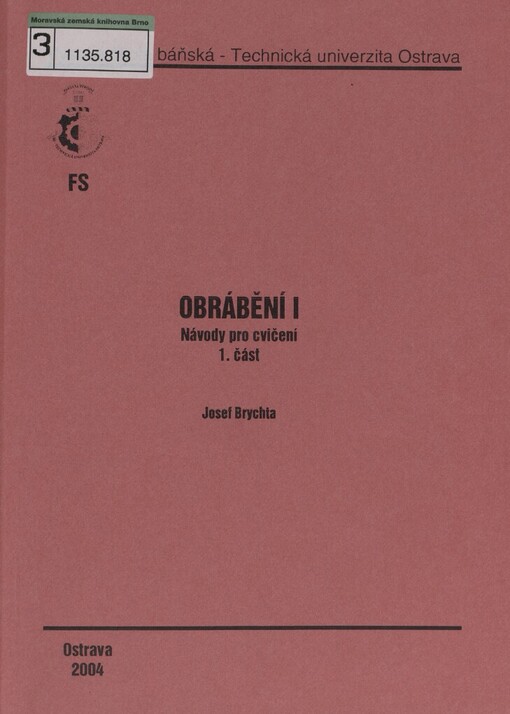 Obrábění I: návody pro cvičení