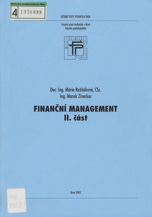 Finanční management, 2. část