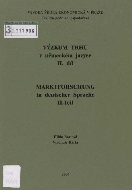 Výzkum trhu v německém jazyce =: Marktforschung in deutscher Sprache