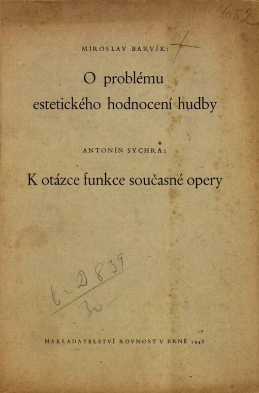 O problému estetického hodnocení hudby