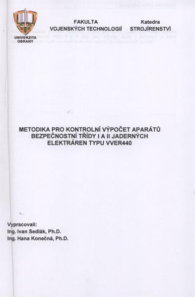 Metodika pro kontrolní výpočet aparátů bezpečnostní třídy I a II jaderných elektráren typu VVER440