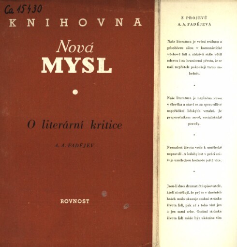 O literární kritice: sborník projevů