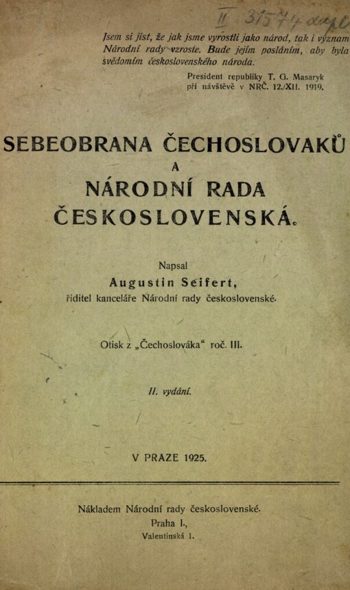 Sebeobrana Čechoslováků a Národní rada československá