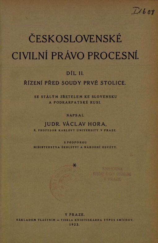 Československé civilní právo procesní
