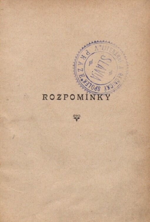 Rozpomínky: básně