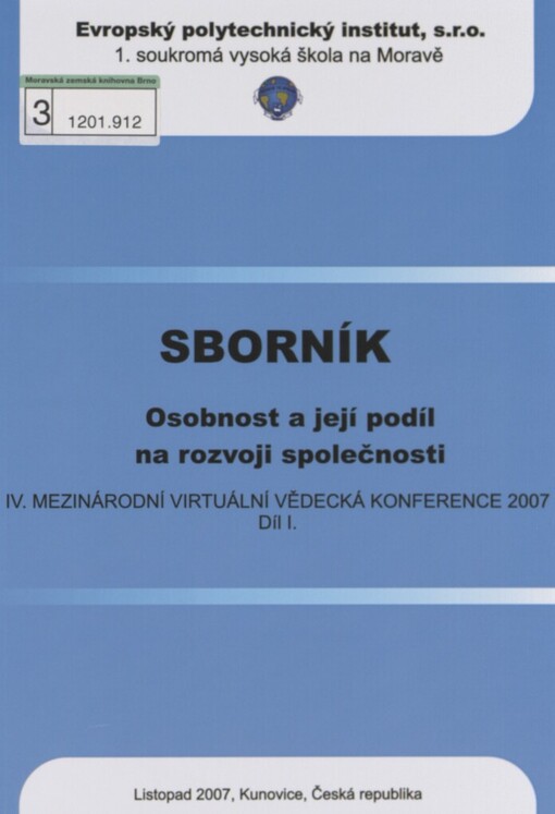 Sborník z mezinárodní virtuální vědecké konference
