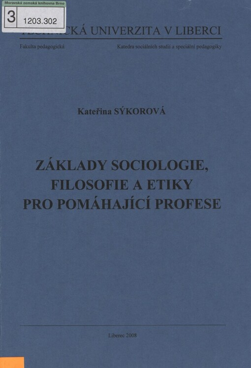 Základy sociologie, filosofie a etiky pro pomáhající profese